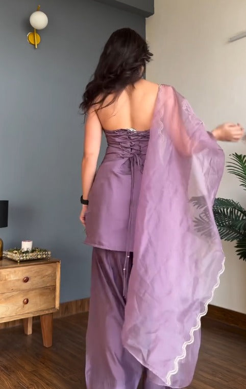 Lavender Royal Charm Kurta Set