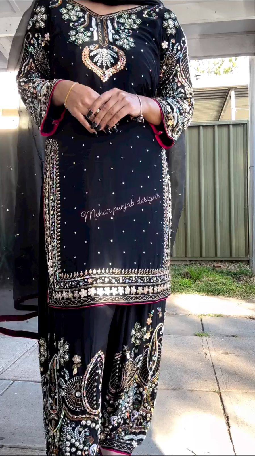 Mehar Velvet Elegance Embroidered Suit Set