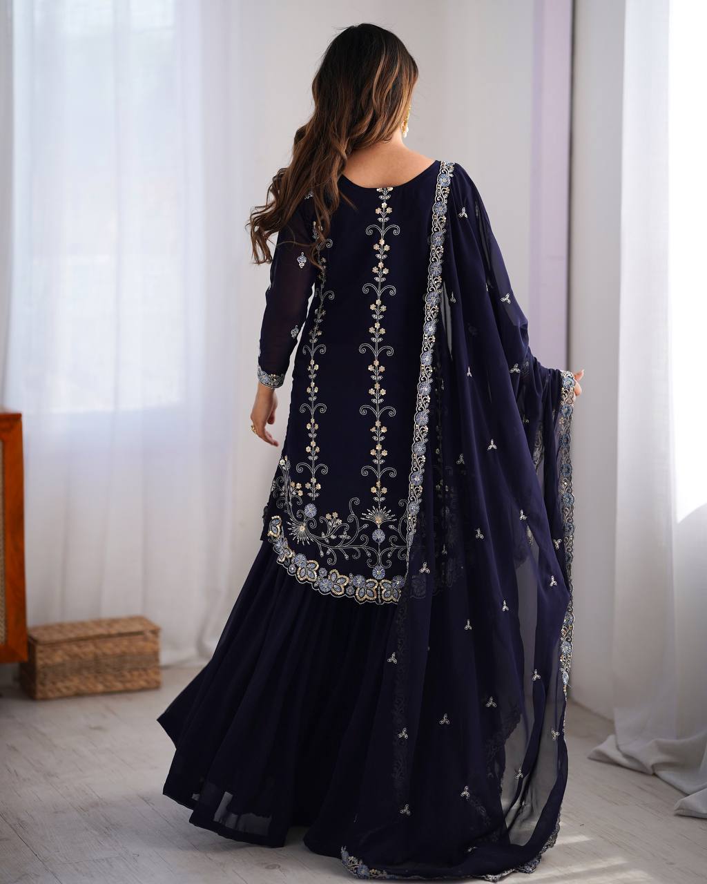 Aayna Faux Georgette Tradition Sharara