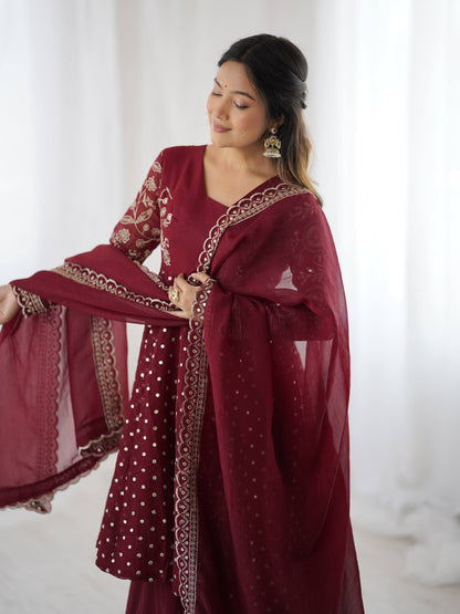 Elegant Embroidered Sharara Set