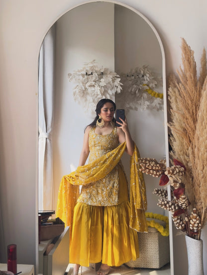 Sunheri Phulkari Classic Suit