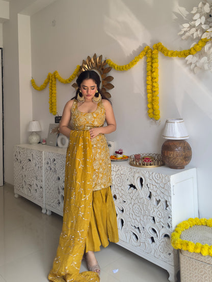 Sunheri Phulkari Classic Suit