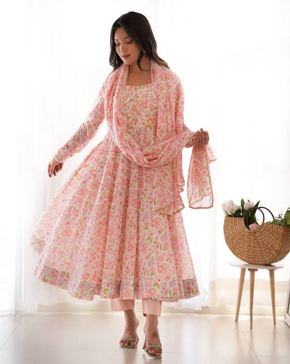 Celestial Charm Designer Elegant Festive Occasions Floral Anarkali Kurta Set