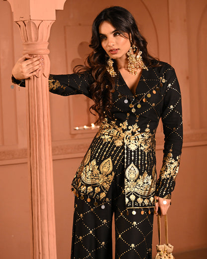 Black Zareen Blazer Set