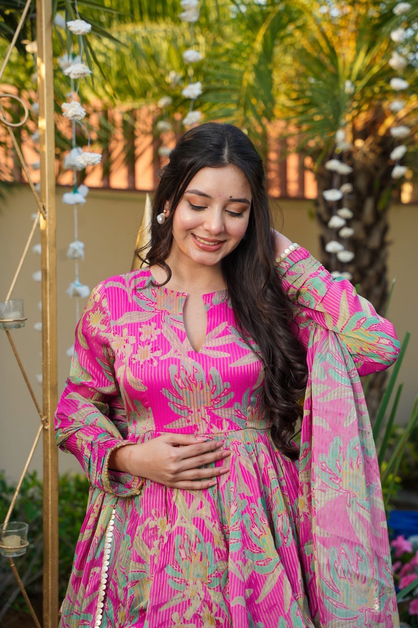 Petaline Pink Cosmos Sharara Set