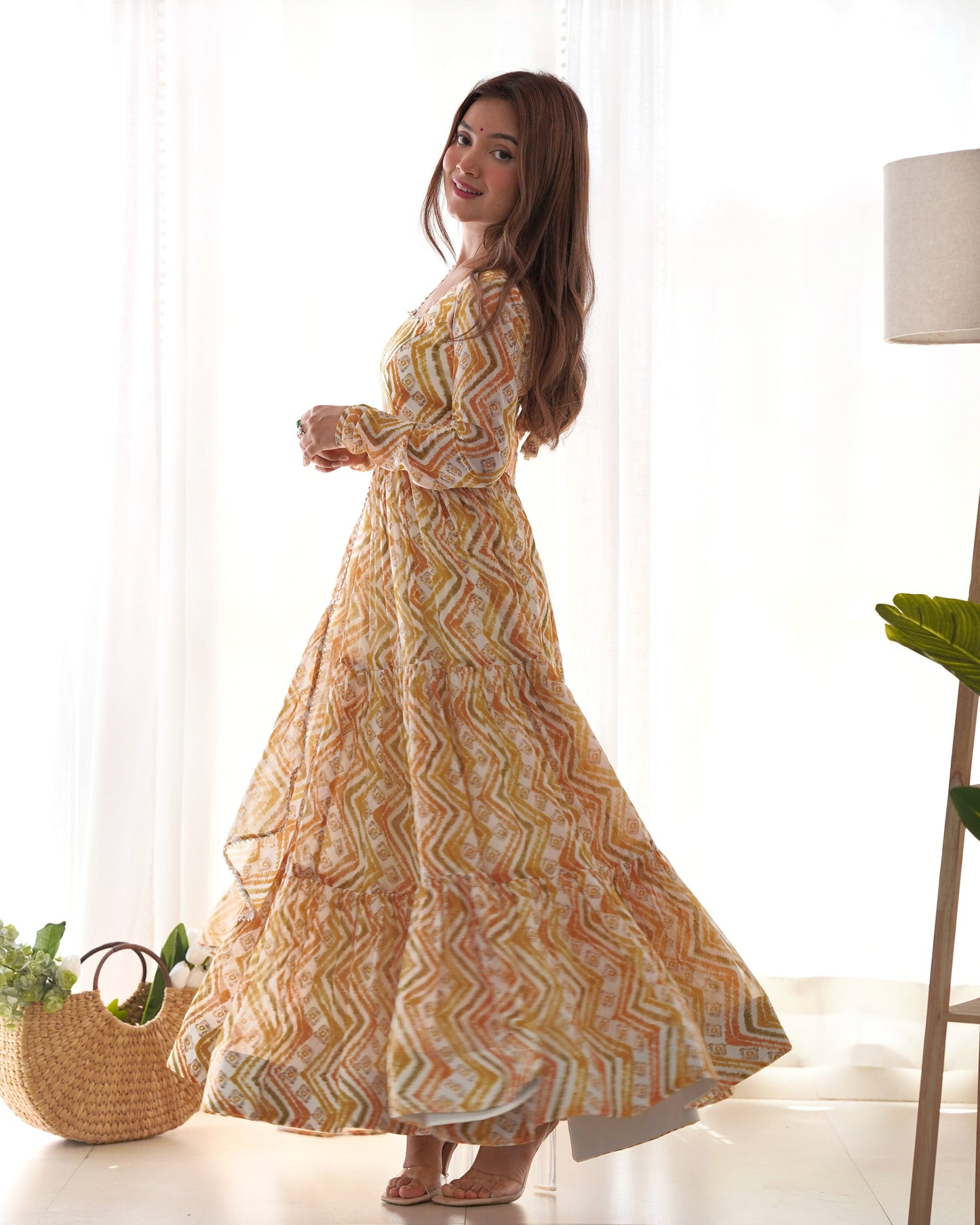 Ethereal Elegance Zigzag Sunburst Anarkali Set