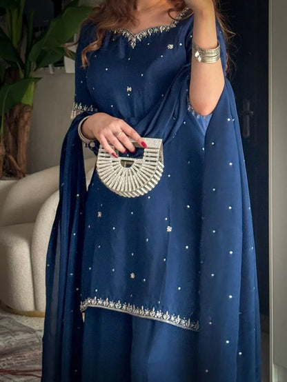 Ariha Midnight Bloom Kurta Palazzo Set