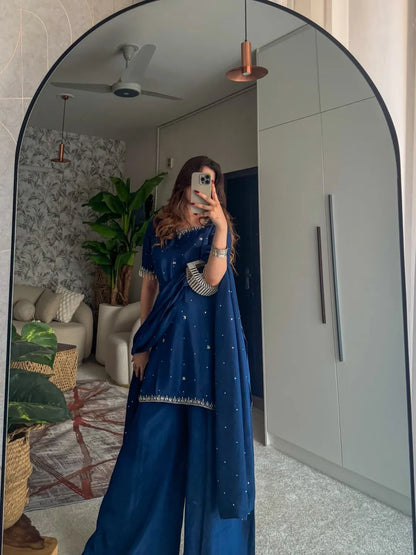 Ariha Midnight Bloom Kurta Palazzo Set