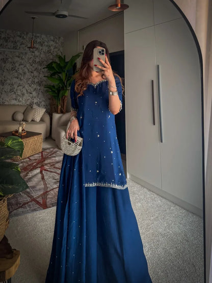 Ariha Midnight Bloom Kurta Palazzo Set