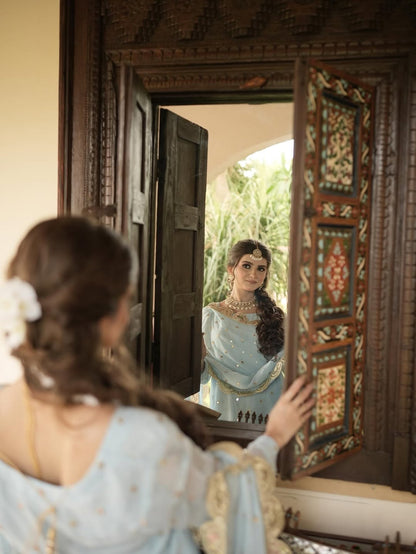 Aafreen Sky Blue Sharara Set