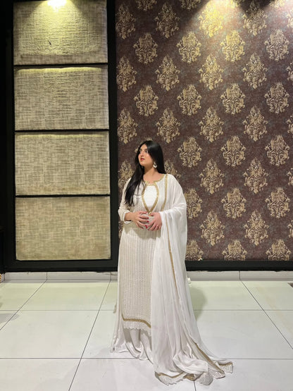 Aaliya Noor Ivory Kurta Palazzo Set