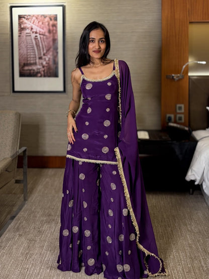 Noor-e-Banafsha  Embroidered Sharara Set