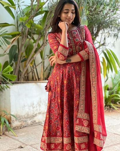 Anvika Royal Maroon Anarkali Set