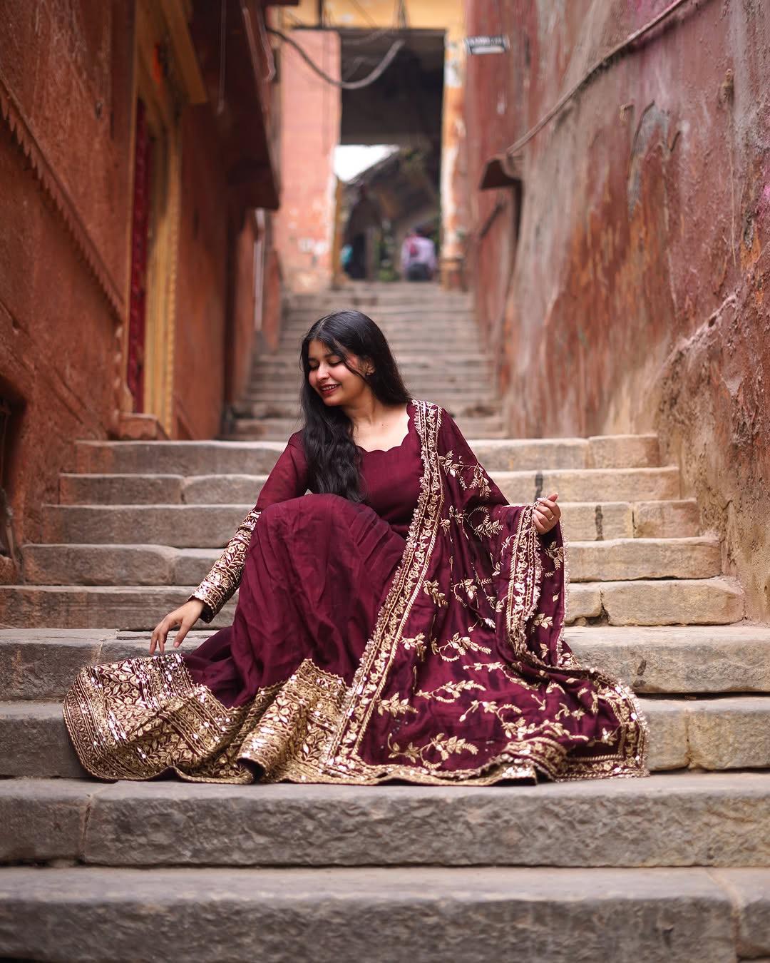 Ethereal Elegance Designer Long Anarkali Set