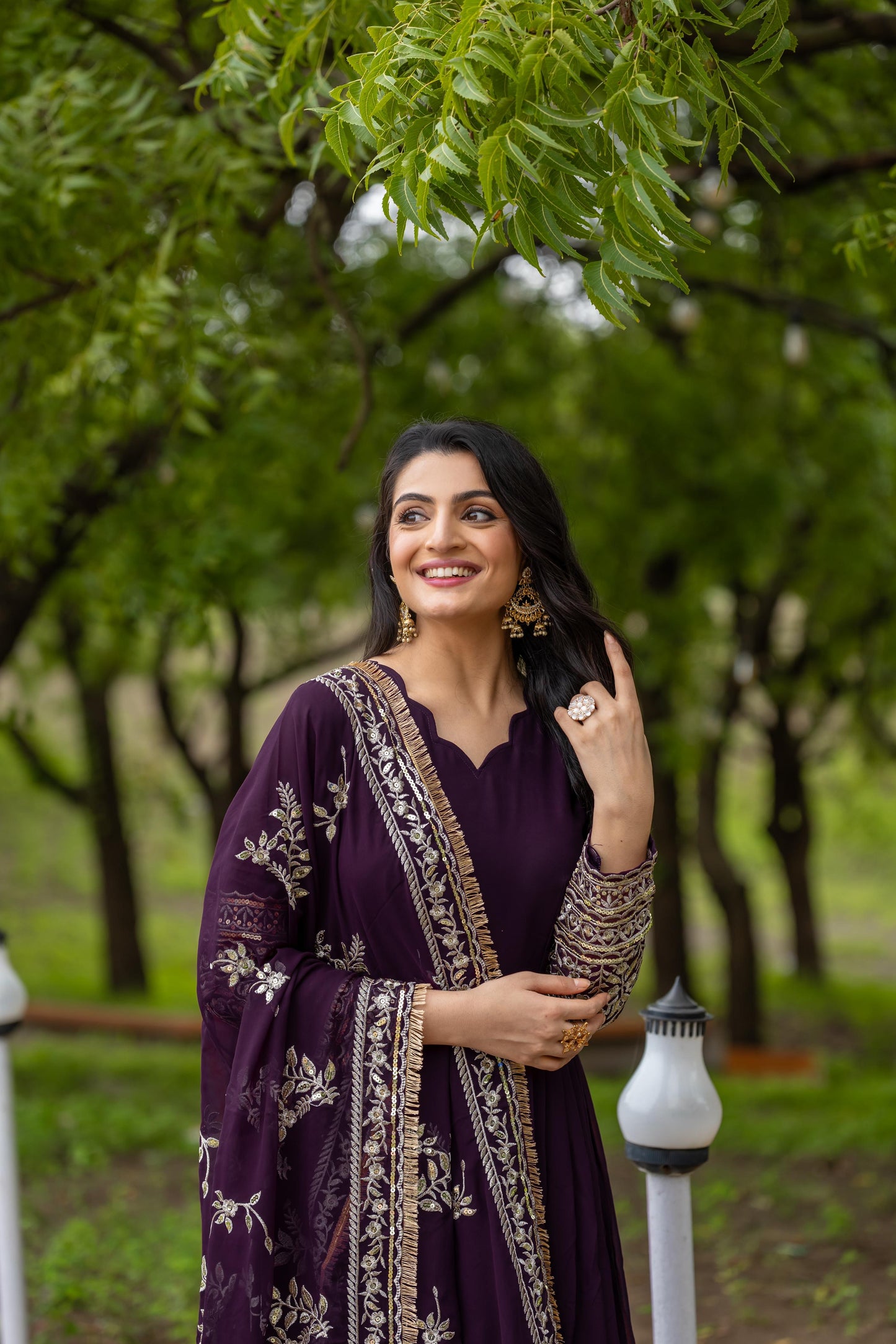 Ethereal Elegance Designer Long Anarkali Set