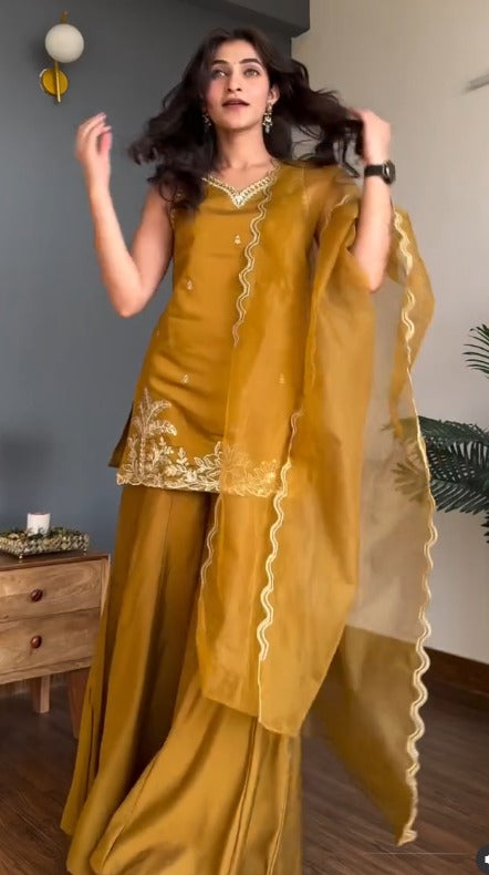Mustard Gold Elegance Kurta Set