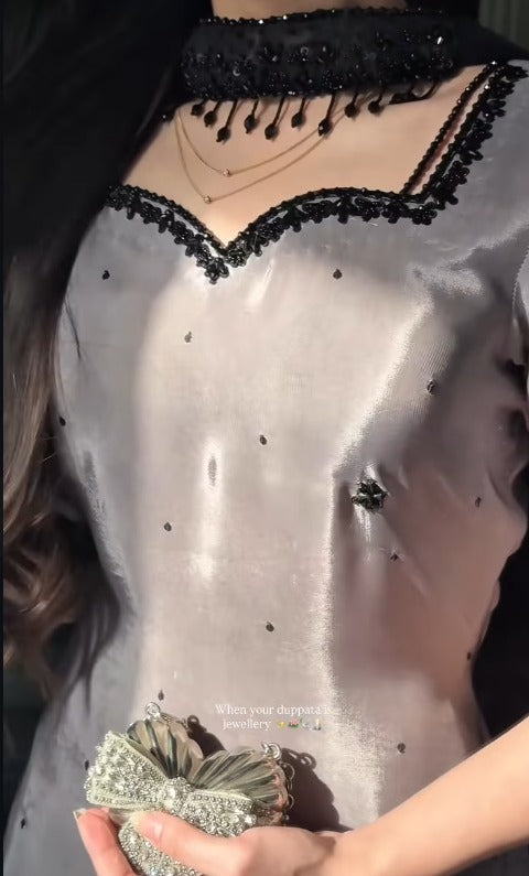 Rhea Smoky Grey Kurta Palazzo Set