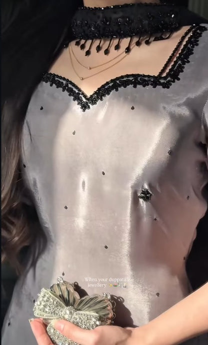 Rhea Smoky Grey Kurta Palazzo Set