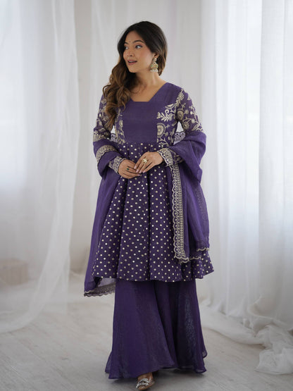 Elegant Embroidered Sharara Set