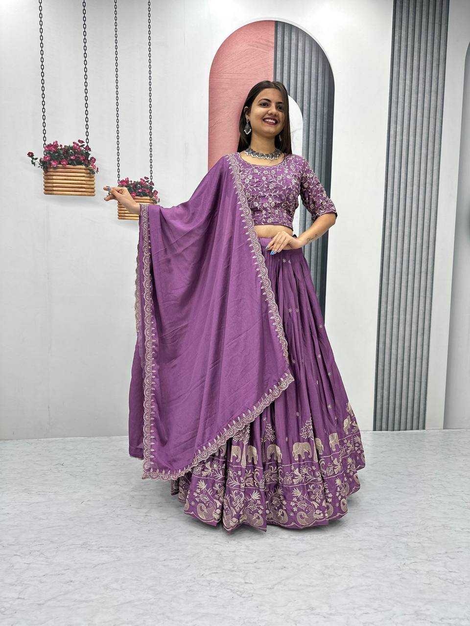 Shefali Desighner Chinon Lehenga Choli