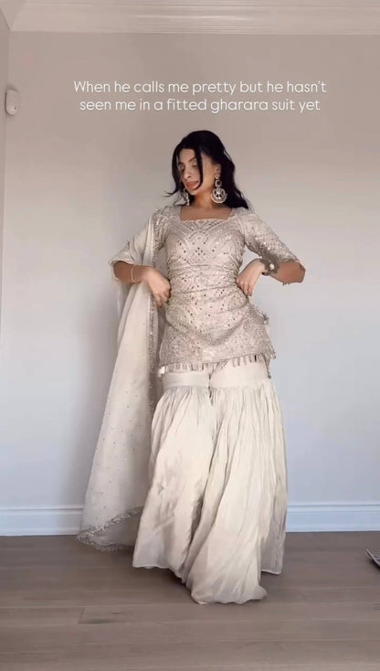 Anaya Glam Heavy Partywear Top–Sharara Set