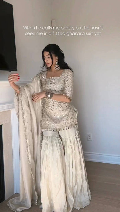 Anaya Glam Heavy Partywear Top–Sharara Set