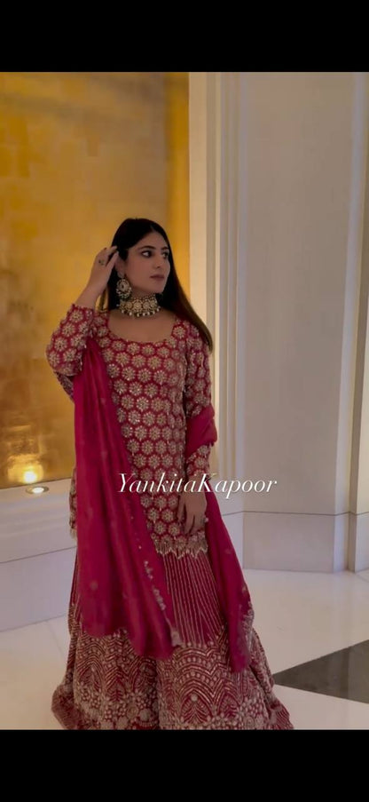 Rihaana Georgette Embroidered Sharara Set