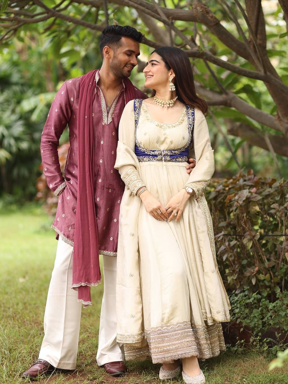 Heer Ivory & Gold Ethnic Royal Anarkali Set