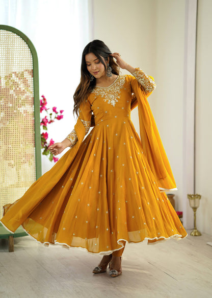 Radiant Charm in Rust Anarkali
