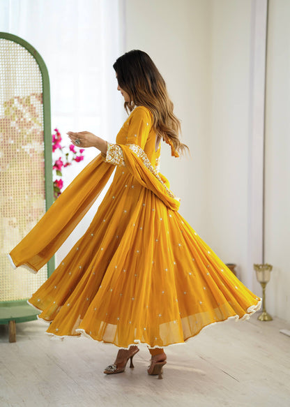 Radiant Charm in Rust Anarkali