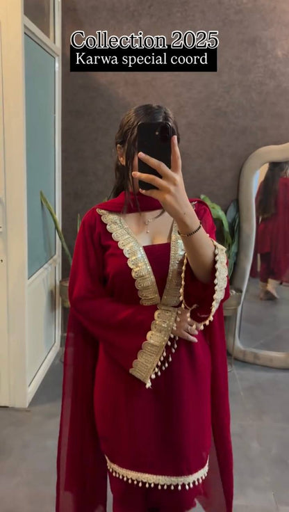 Zarisha Maroon Bloom Traditional Kurta Suit Set