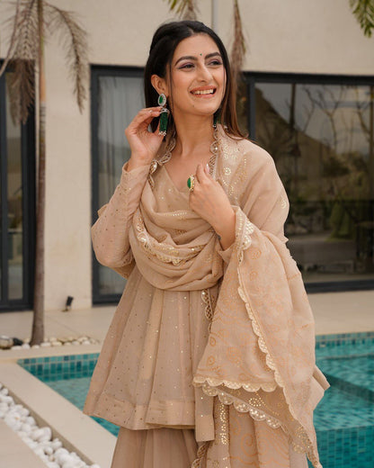 Golden Elegant Tradition Desert Glow Beige Kurta set