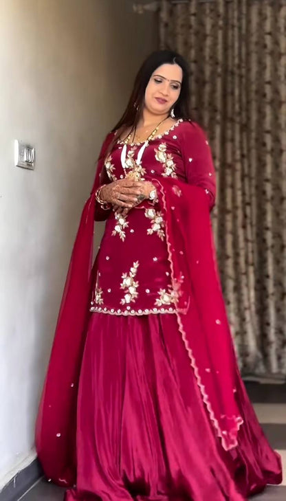 Adaayein in Flare The Sharara Natural Crep Suit