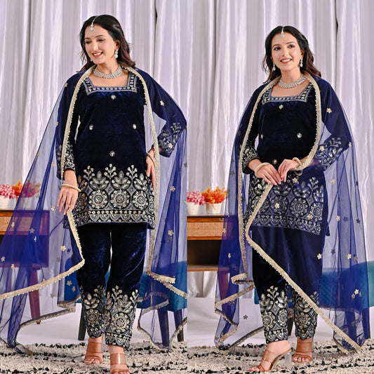 Aira Charming Velvet Touch Ethereal Elegance Ethnic Suit Set