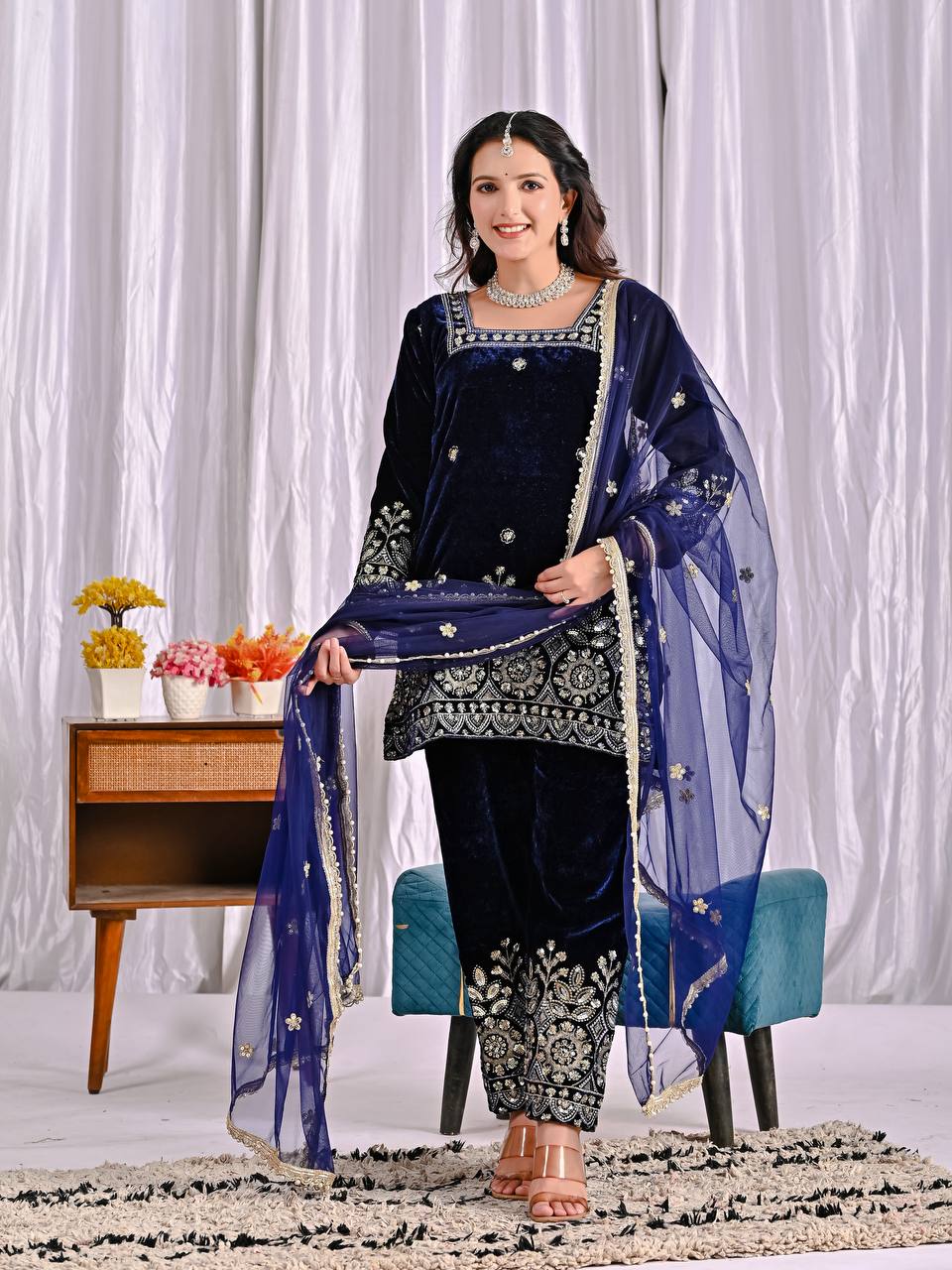 Aira Charming Velvet Touch Ethereal Elegance Ethnic Suit Set