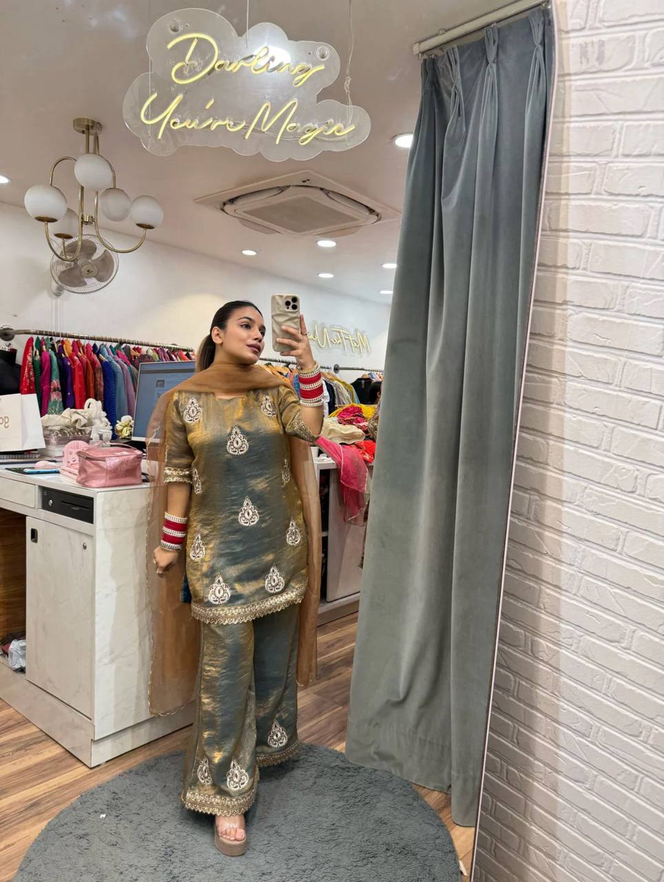 Mitara Embellished Kurta Palazzo Set