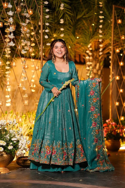Ayleen Glint Floral Anarkali Sharara Set
