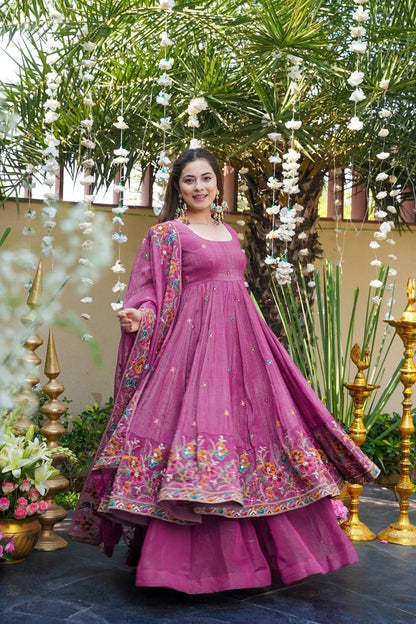 Ayleen Glint Floral Anarkali Sharara Set