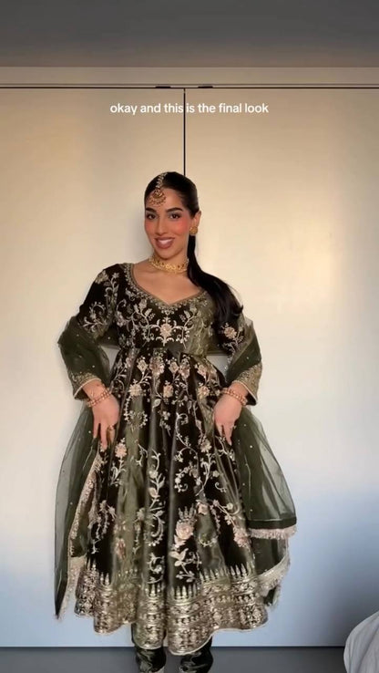 Mahi Mahroosh Golden Thread Anarkali