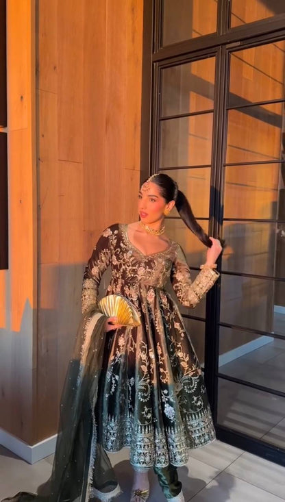 Mahi Mahroosh Golden Thread Anarkali