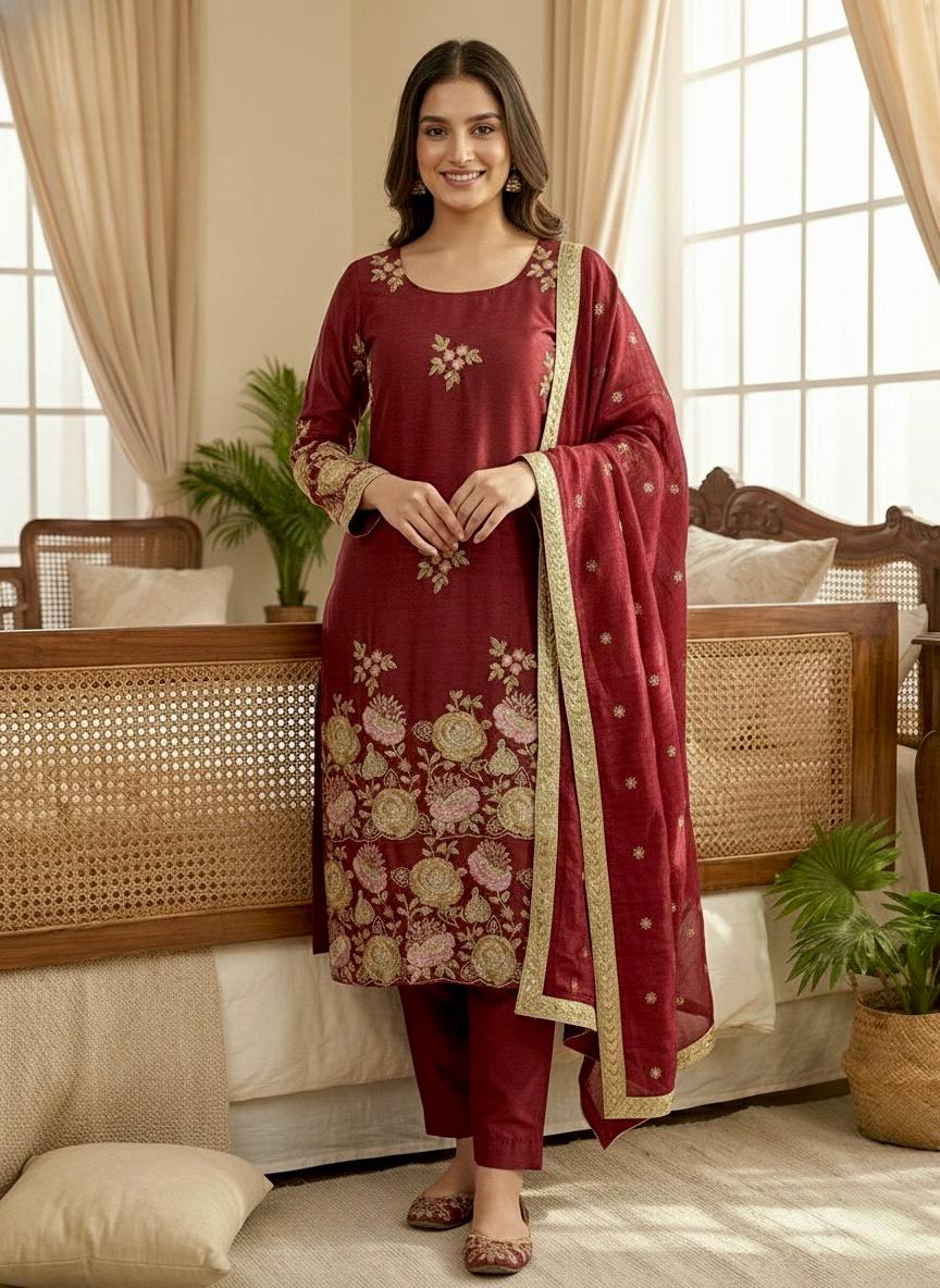 Gulnaz Organza Embroidered Sharara Set