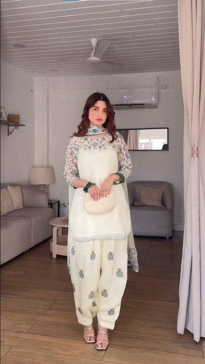 Vanilla Digital Print Disigner Farshi Palazzo Suit