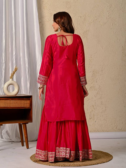 Heer Rang Royal Embroidered Borders Vibrant Patiala Set