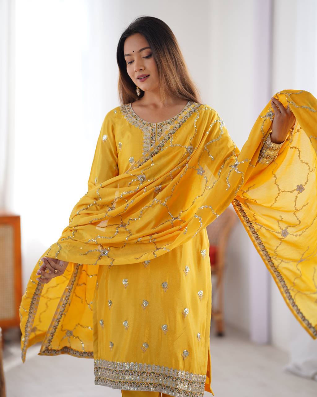 Vamika Chinon silk Classic Ethnic Suit