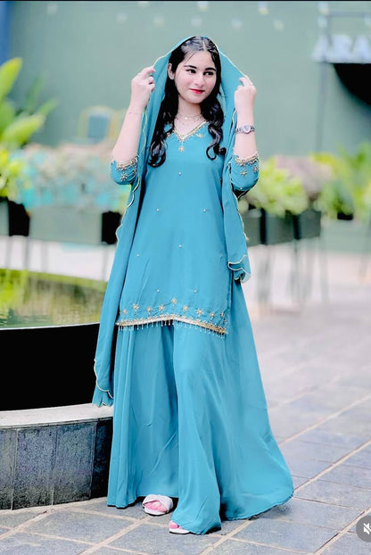 Vartika Designer Fency Moti Less Work Sharara