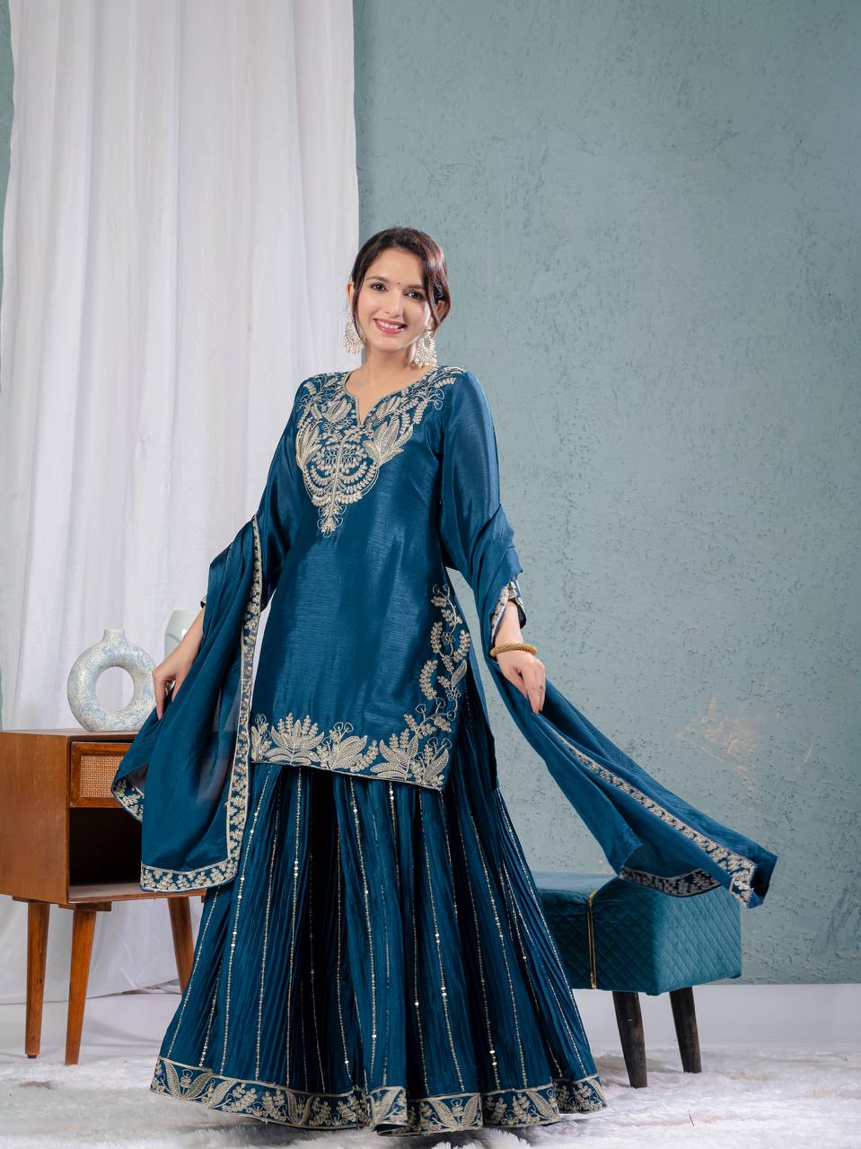 Heavenly Aura Kurta Palazzo Set