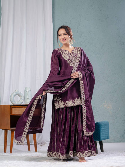Heavenly Aura Kurta Palazzo Set