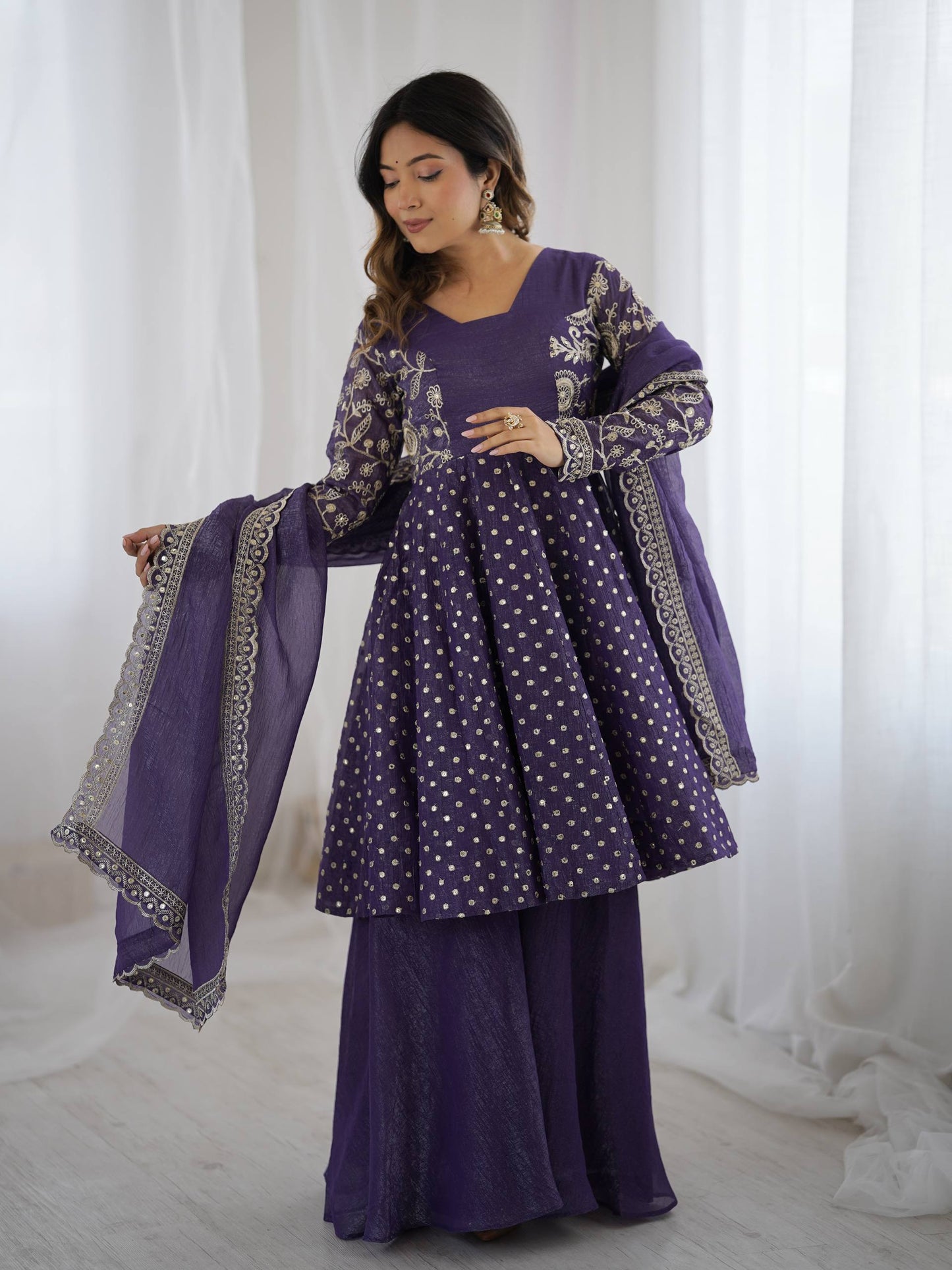 Elegant Embroidered Sharara Set